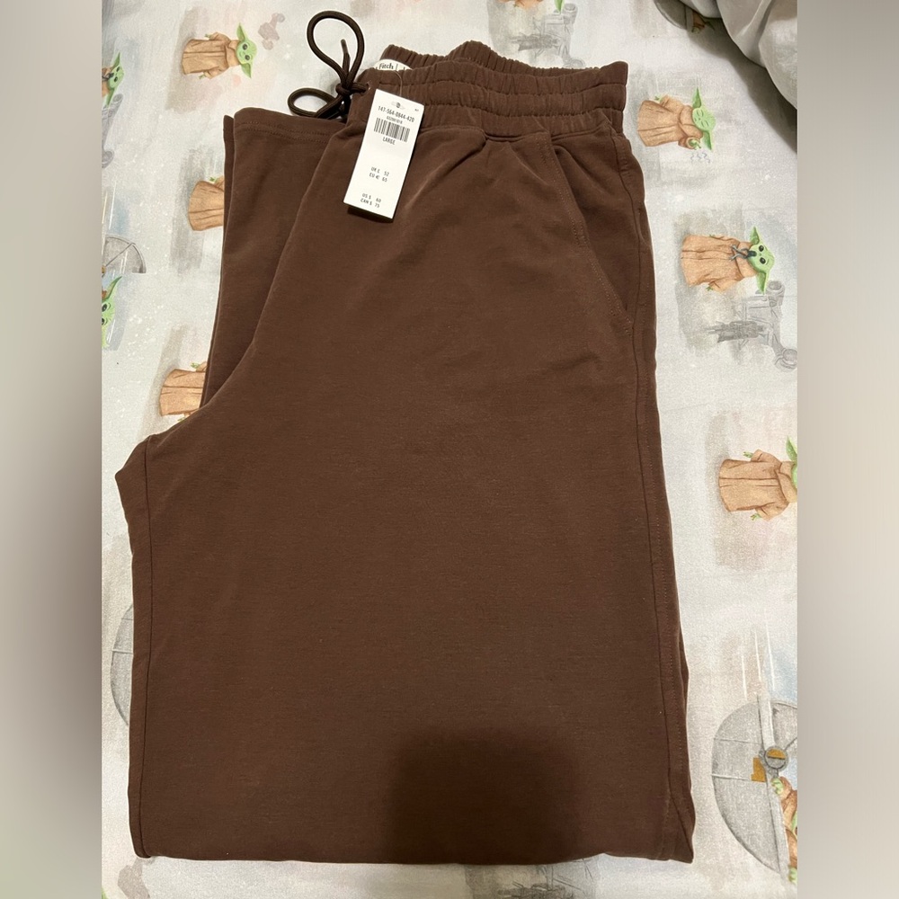 Abercrombie & Fitch Luxe Terry Wide Leg Sweatpants Size L never worn NWT